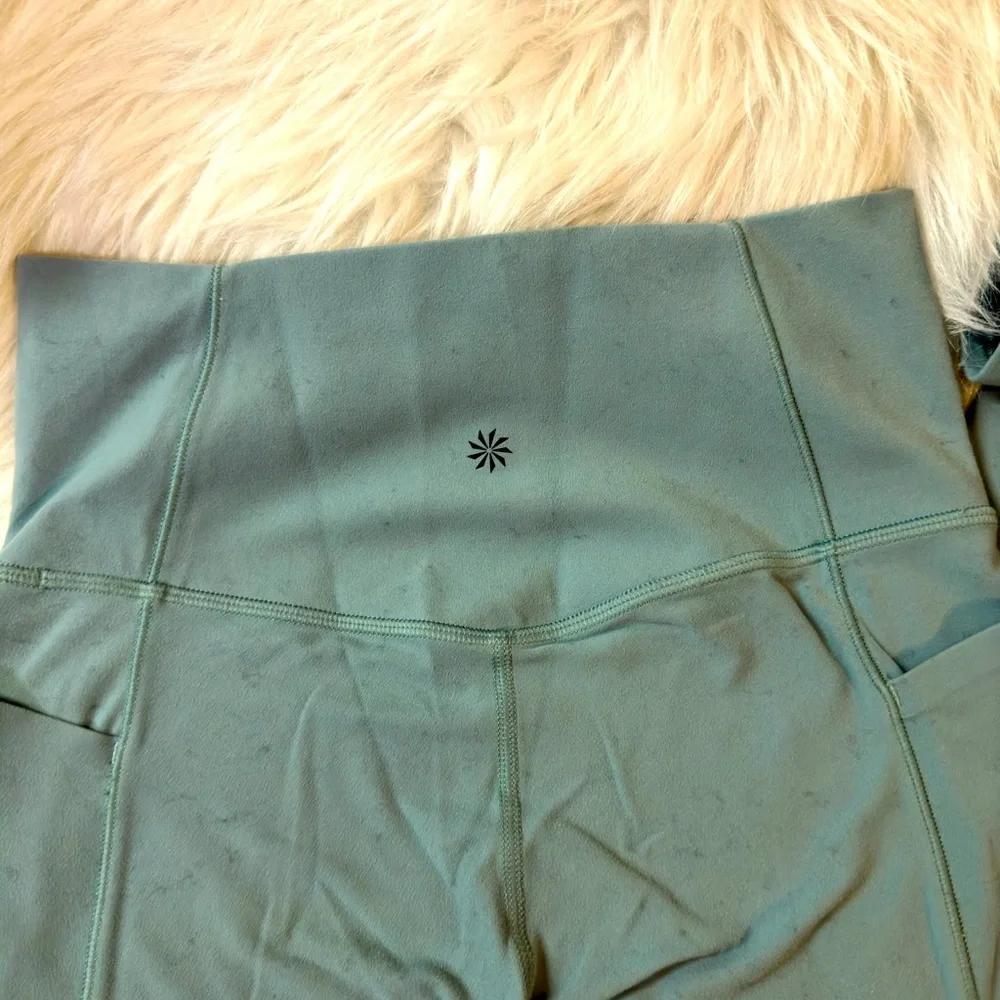 EUC Athleta Sage Green High Waisted‎ Cropped Leggings Size S